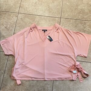 *NWT* Express Women's Blush Pink V-Neck Side Tie Top